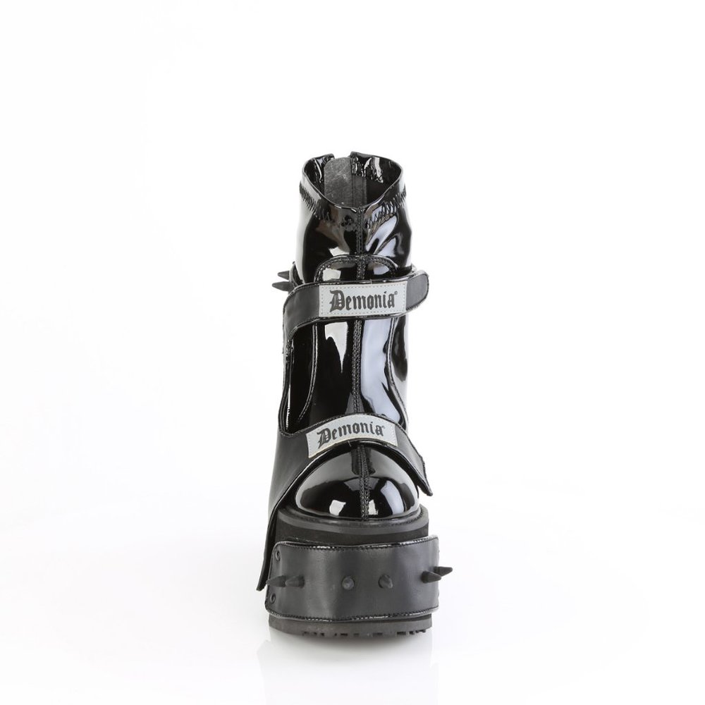 Demonia Transformer 808 Black Platform Ankle Boots with Interchangable Harnesses - Picture 4 of 5